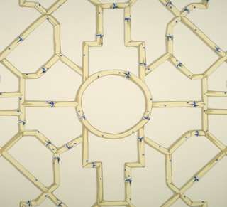 BALDWIN BAMBOO - LINEN & BLUE ON ECRU-0