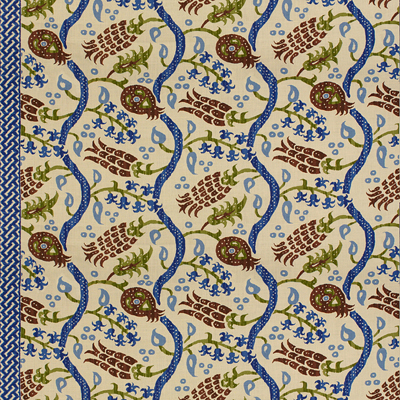 NISIOTIKO LINEN PRINT NUTMEG/CANTON BLUE-0