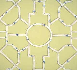 BALDWIN BAMBOO - CREAM & BLUE ON LETTUCE-0