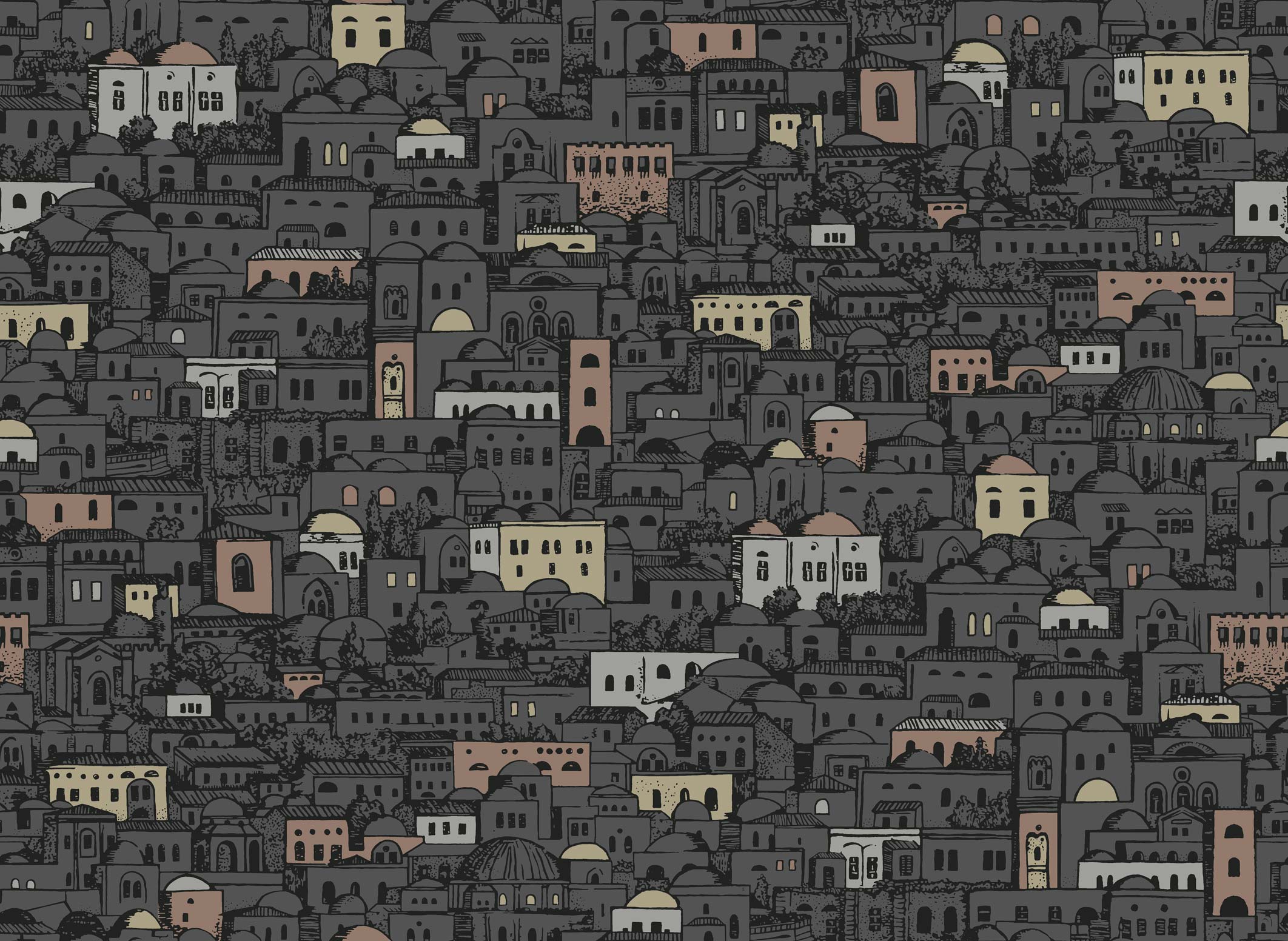 MEDITERRANEA - CHARCOAL & METALLIC