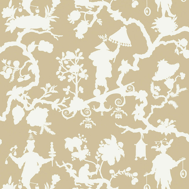 SHANTUNG SILHOUETTE PRINT - SAND