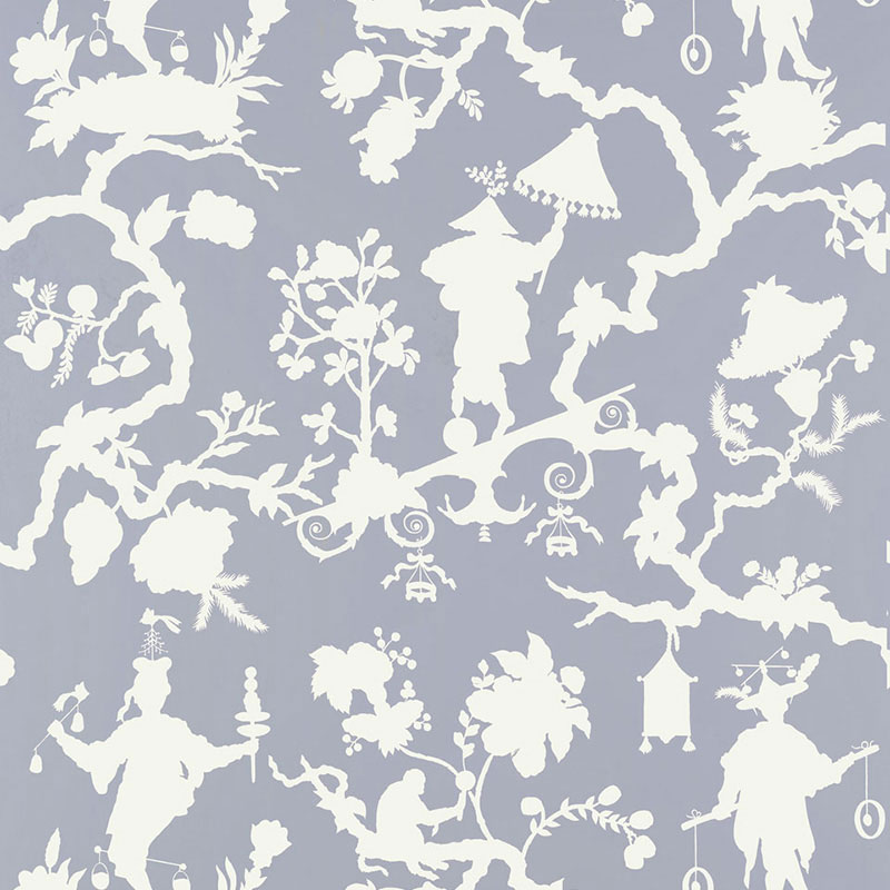 SHANTUNG SILHOUETTE PRINT - WISTERIA