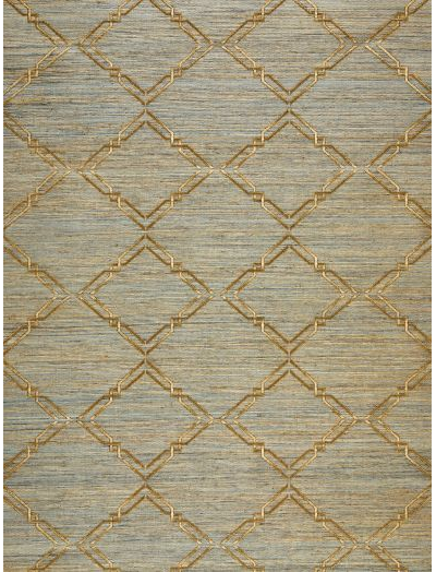 MONROE EMBROIDERED GRASSCLOTH - BRONZE