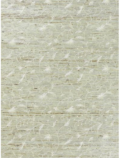 OLIVIA EMBROIDERED GRASSCLOTH - WINTER WHEAT