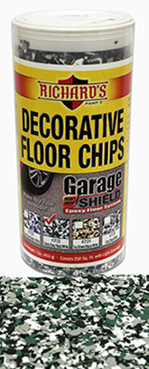 #2123, Decorative Floor Chips - Green/Gray/Black/White