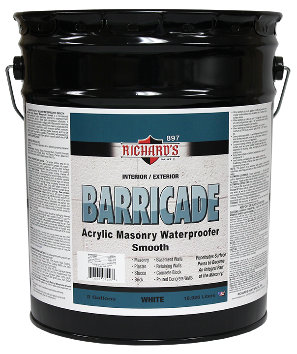 #897, Barricade Acrylic Masonry Waterproof Primer Coating