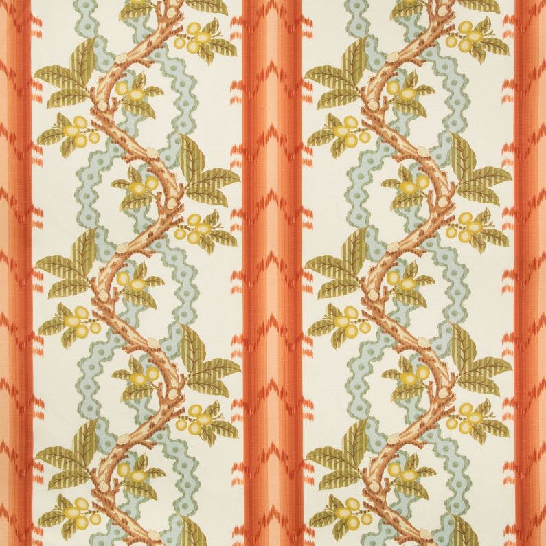 JOSSELIN COTTON AND LINEN PRINT - SPICE/CELADON