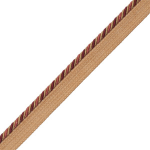 1/4" ANNECY CORD WITH TAPE - CAMEL/WINE/ROSE