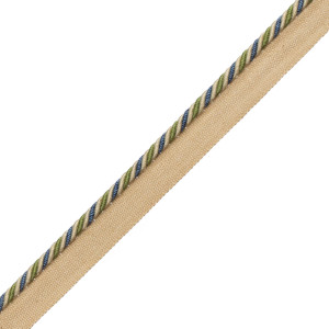 1/4" ANNECY CORD WITH TAPE - CREAM/BLUE/GREEN