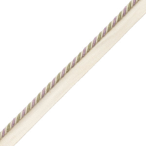 1/4" ANNECY CORD WITH TAPE - CREAM/LAVENDER/GREEN