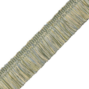 1.5" ANNECY BRUSH FRINGE - ECRU/OLIVE/LIGHT BLUE