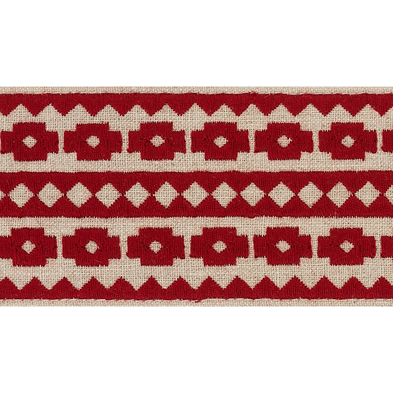 TALITHA TAPE - RED ON NATURAL