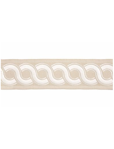 GUILLOCHE EMBROIDERED TAPE - LINEN