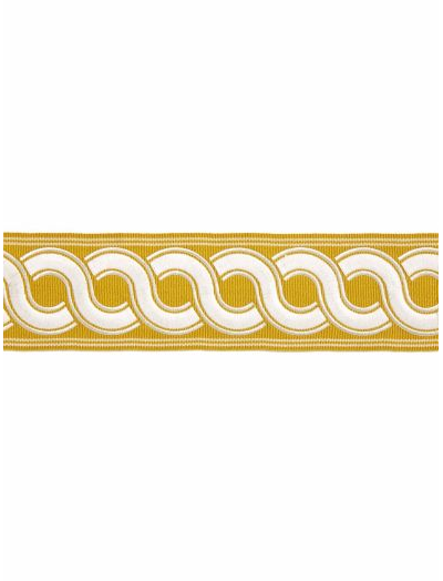GUILLOCHE EMBROIDERED TAPE - BRASS