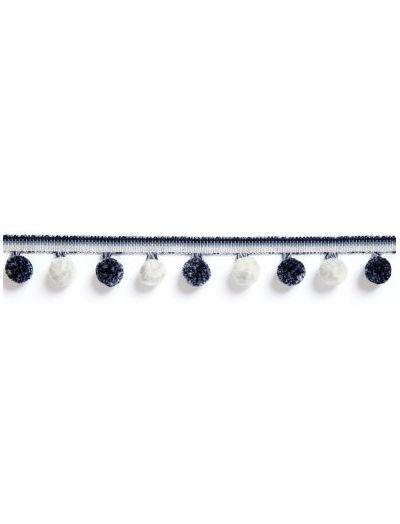 OSBORNE POM POM FRINGE - INDIGO