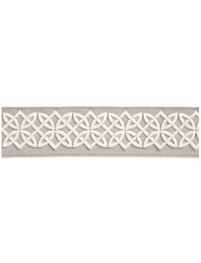 CELTIC EMBROIDERED TAPE - SILVER GREY