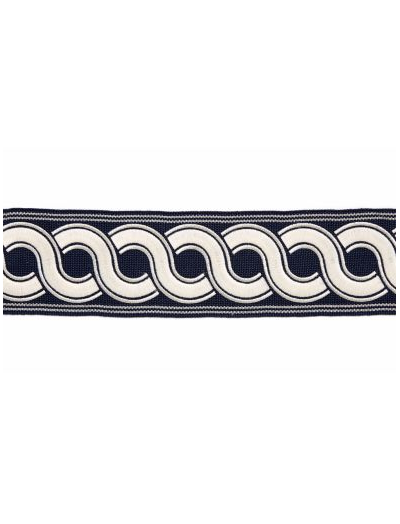 GUILLOCHE EMBROIDERED TAPE - INDIGO
