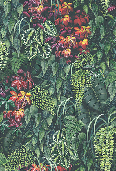 GREEN WALL - EMERALD GREEN/RED