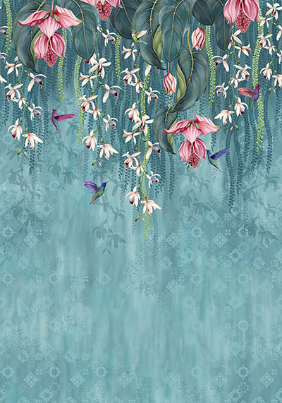 TRAILING ORCHIDS - TEAL/PINK
