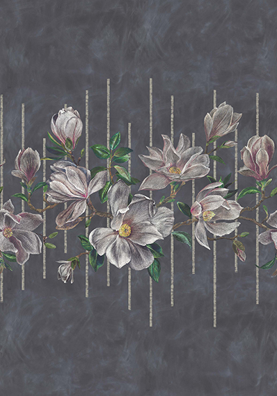 MAGNOLIA FRIEZE - CHARCOAL/PINK