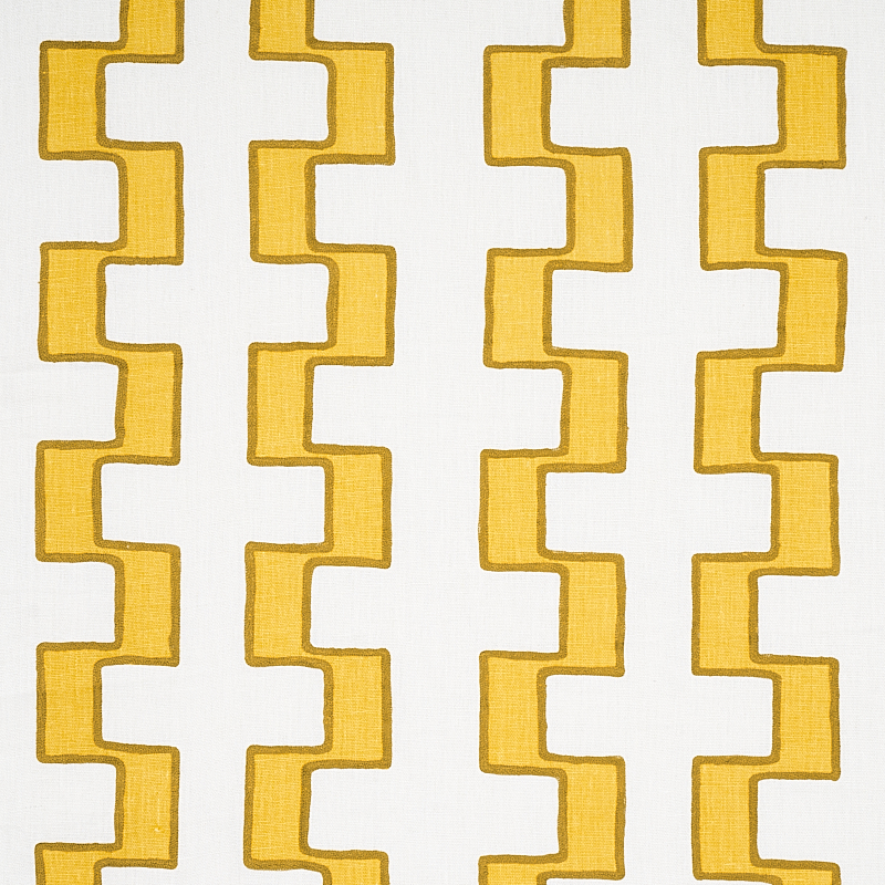 DIXON EMBROIDERED PRINT LINEN - YELLOW