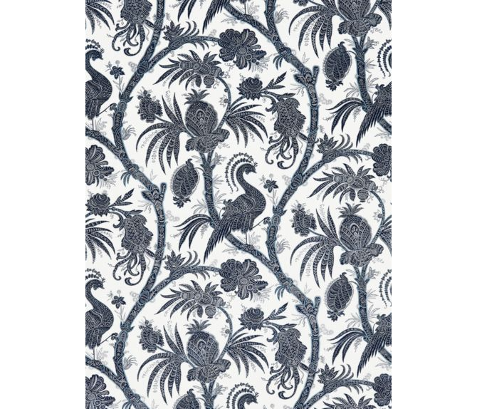 BALINESE PEACOCK - INDIGO - NUWALLPAPER