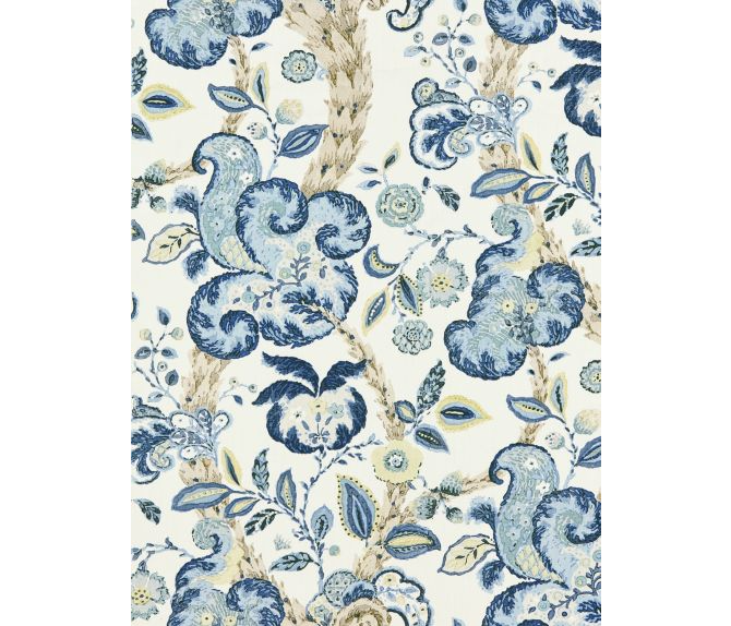 CUMBRIA HAND BLOCK PRINT - CHINA BLUE ON IVORY